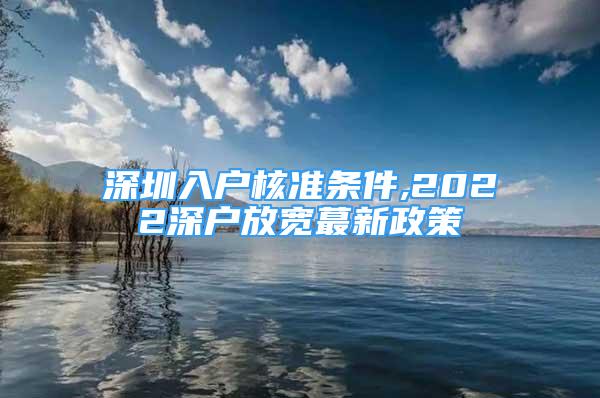 深圳入戶核準(zhǔn)條件,2022深戶放寬蕞新政策