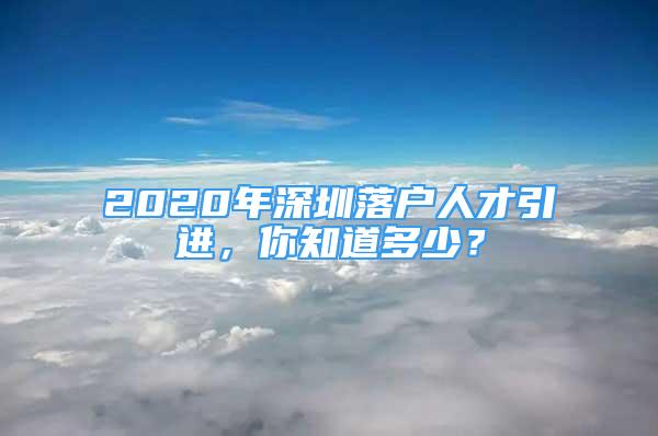 2020年深圳落戶人才引進(jìn)，你知道多少？