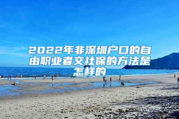 2022年非深圳戶口的自由職業(yè)者交社保的方法是怎樣的