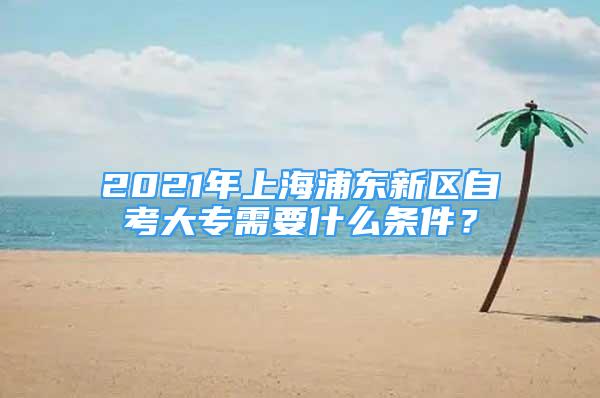 2021年上海浦東新區(qū)自考大專需要什么條件？