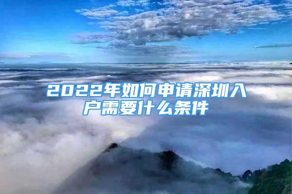 2022年如何申請(qǐng)深圳入戶需要什么條件