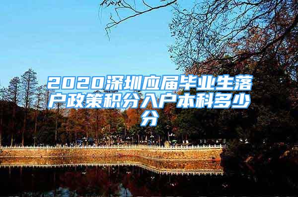 2020深圳應(yīng)屆畢業(yè)生落戶政策積分入戶本科多少分