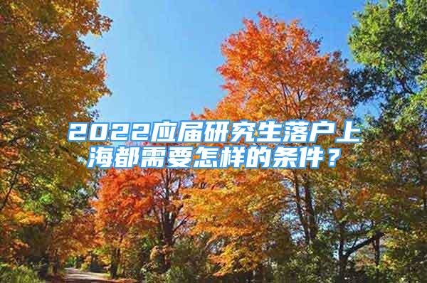 2022應(yīng)屆研究生落戶上海都需要怎樣的條件？