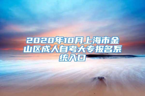 2020年10月上海市金山區(qū)成人自考大專報名系統(tǒng)入口