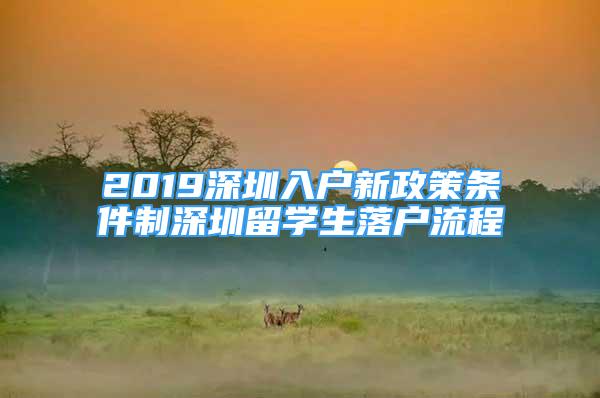 2019深圳入戶新政策條件制深圳留學(xué)生落戶流程