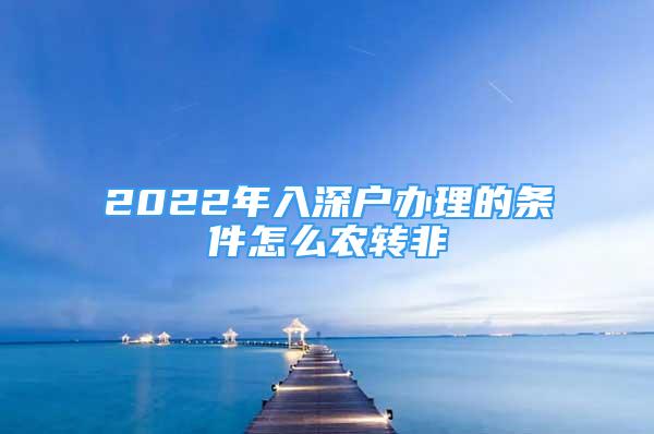 2022年入深戶辦理的條件怎么農轉非