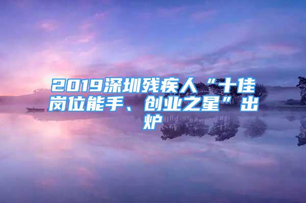 2019深圳殘疾人“十佳崗位能手、創(chuàng)業(yè)之星”出爐