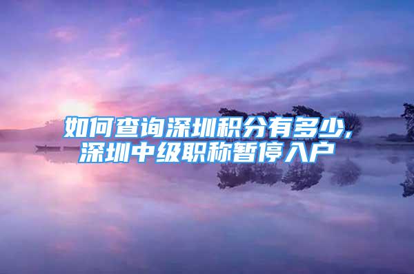 如何查詢深圳積分有多少,深圳中級職稱暫停入戶