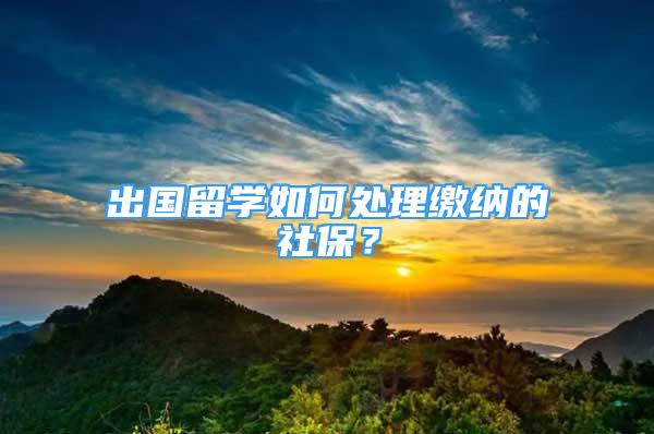 出國(guó)留學(xué)如何處理繳納的社保？