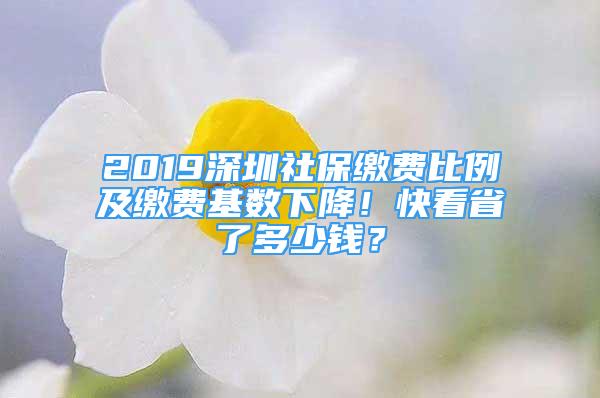 2019深圳社保繳費比例及繳費基數(shù)下降！快看省了多少錢？