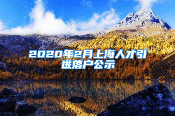 2020年2月上海人才引進(jìn)落戶公示