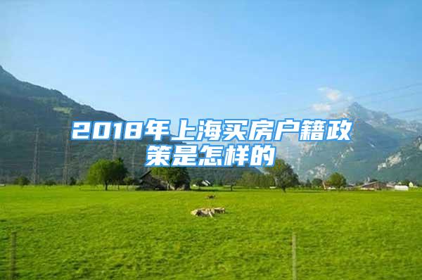 2018年上海買房戶籍政策是怎樣的