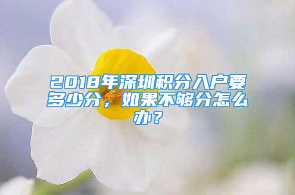 2018年深圳積分入戶要多少分，如果不夠分怎么辦？