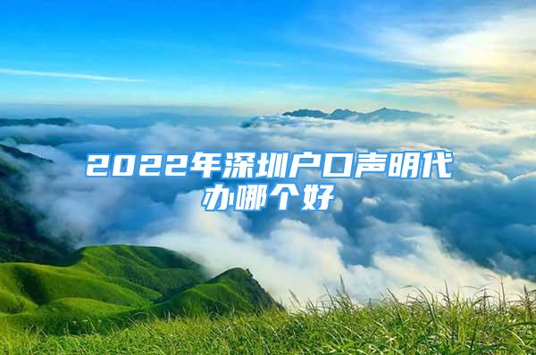 2022年深圳戶口聲明代辦哪個好