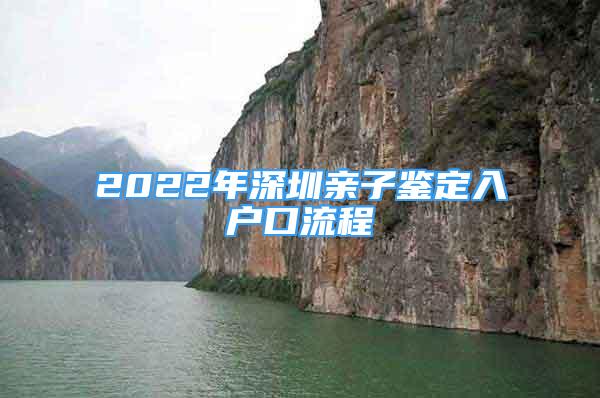 2022年深圳親子鑒定入戶口流程