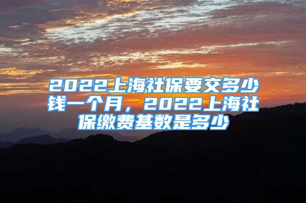 2022上海社保要交多少錢一個(gè)月，2022上海社保繳費(fèi)基數(shù)是多少