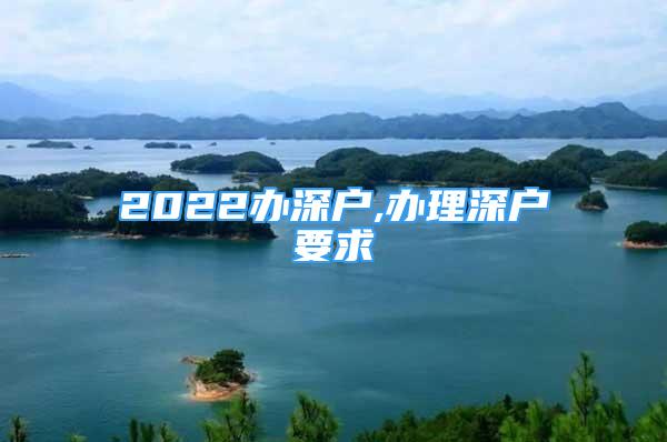 2022辦深戶,辦理深戶要求