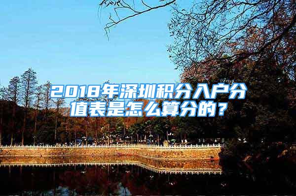 2018年深圳積分入戶(hù)分值表是怎么算分的？