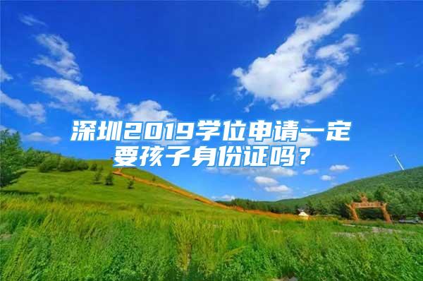 深圳2019學(xué)位申請(qǐng)一定要孩子身份證嗎？