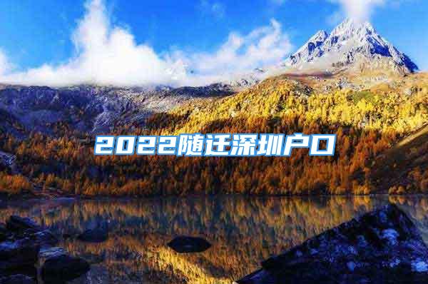 2022隨遷深圳戶口