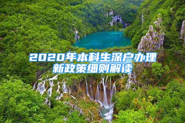 2020年本科生深戶辦理新政策細(xì)則解讀