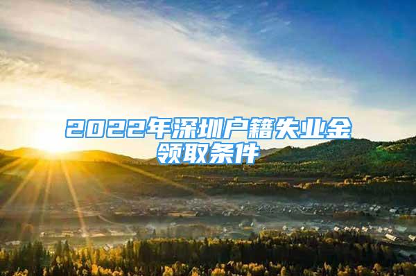 2022年深圳戶籍失業(yè)金領(lǐng)取條件