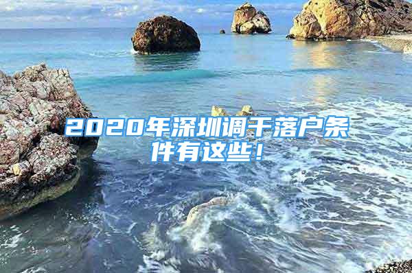 2020年深圳調(diào)干落戶條件有這些！