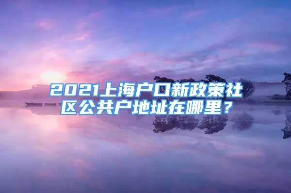 2021上海戶口新政策社區(qū)公共戶地址在哪里？