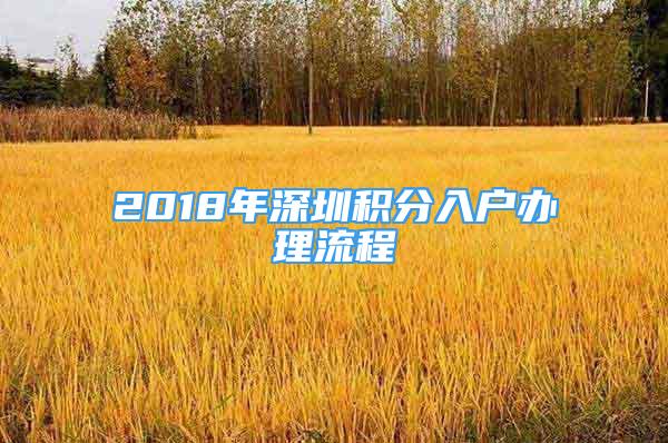 2018年深圳積分入戶辦理流程