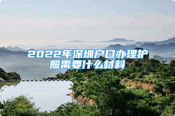 2022年深圳戶口辦理護(hù)照需要什么材料