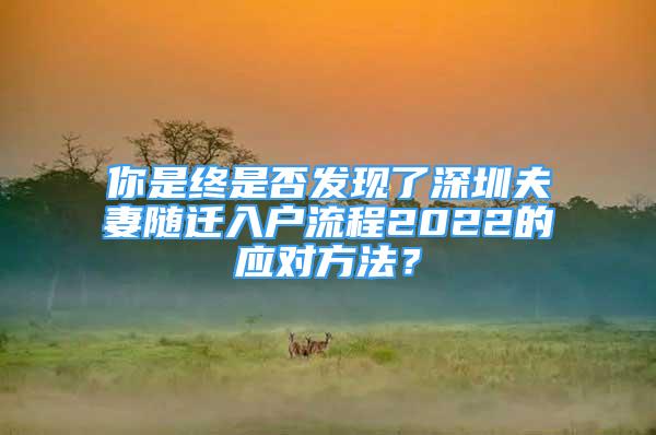 你是終是否發(fā)現(xiàn)了深圳夫妻隨遷入戶流程2022的應(yīng)對(duì)方法？