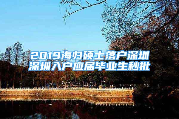 2019海歸碩士落戶深圳深圳入戶應(yīng)屆畢業(yè)生秒批