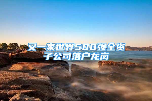 又一家世界500強全資子公司落戶龍崗