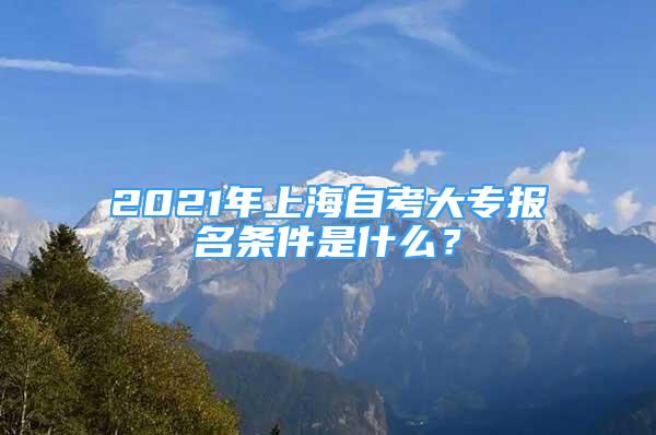 2021年上海自考大專報名條件是什么？