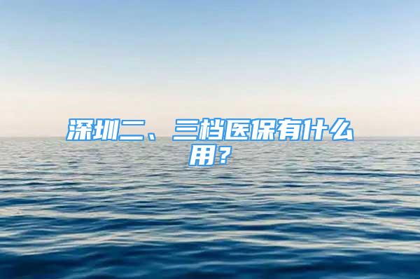 深圳二、三檔醫(yī)保有什么用？