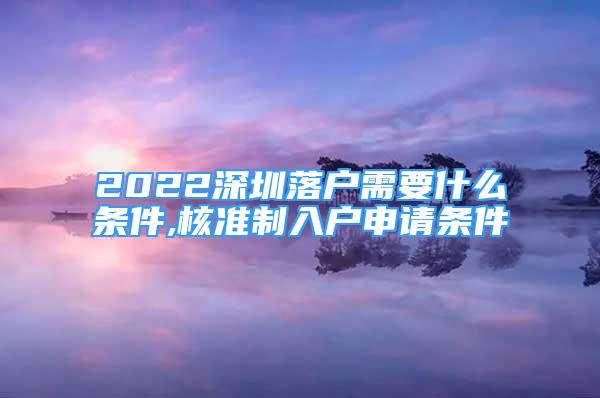 2022深圳落戶需要什么條件,核準(zhǔn)制入戶申請(qǐng)條件