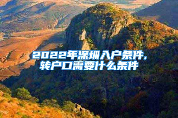 2022年深圳入戶條件,轉(zhuǎn)戶口需要什么條件