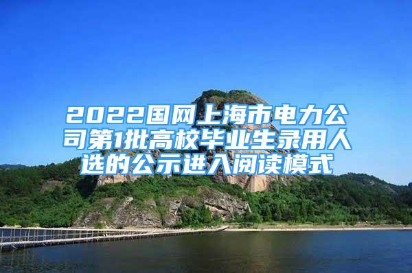 2022國網上海市電力公司第1批高校畢業(yè)生錄用人選的公示進入閱讀模式