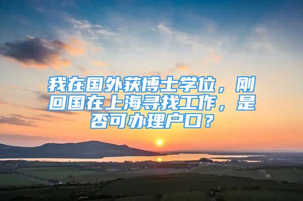 我在國(guó)外獲博士學(xué)位，剛回國(guó)在上海尋找工作，是否可辦理戶口？