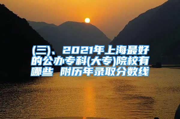 (三)、2021年上海最好的公辦?？?大專)院校有哪些 附歷年錄取分數(shù)線