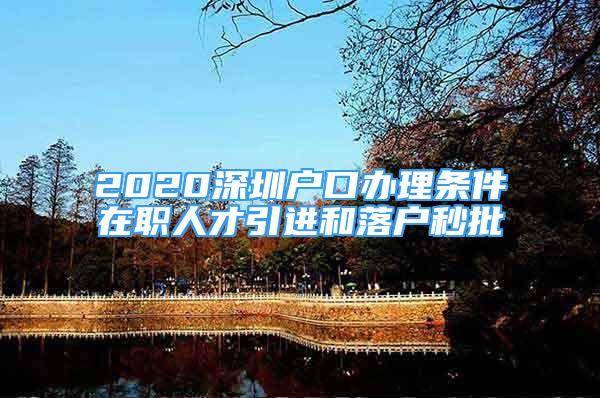 2020深圳戶口辦理條件在職人才引進(jìn)和落戶秒批