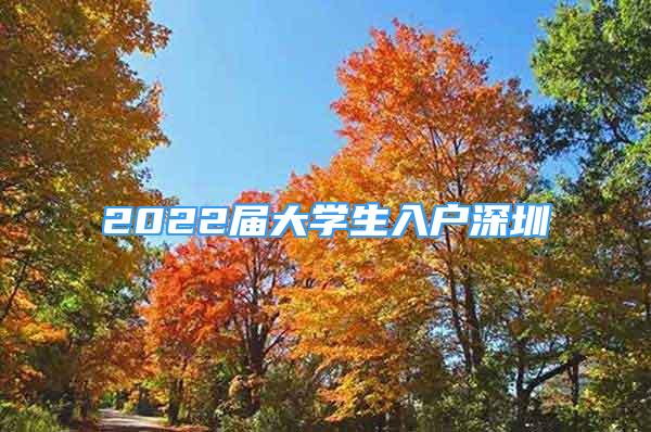 2022屆大學生入戶深圳