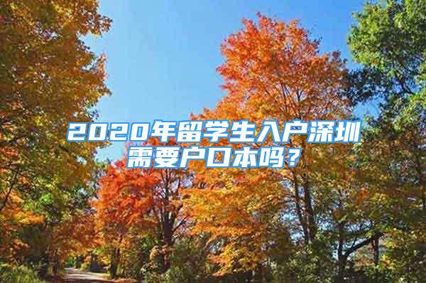 2020年留學(xué)生入戶深圳需要戶口本嗎？