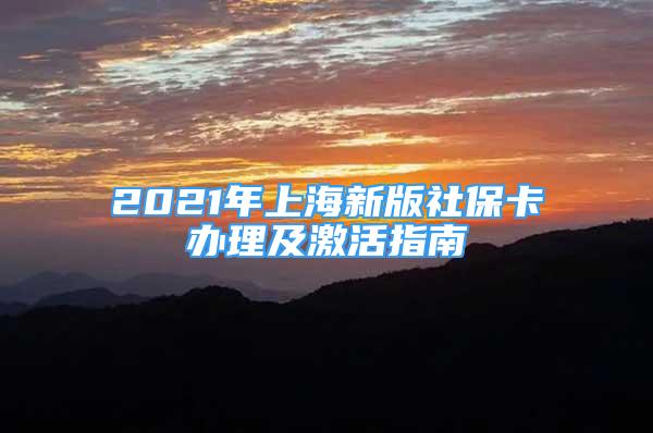 2021年上海新版社?？ㄞk理及激活指南