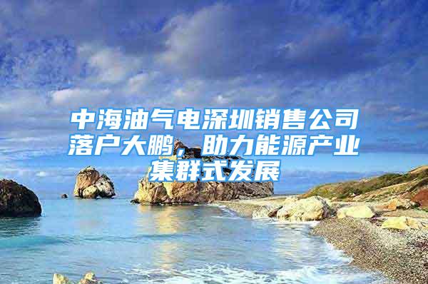 中海油氣電深圳銷售公司落戶大鵬，助力能源產(chǎn)業(yè)集群式發(fā)展