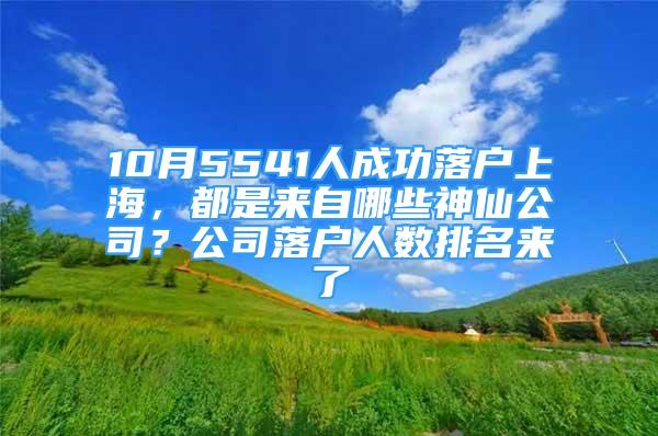 10月5541人成功落戶上海，都是來自哪些神仙公司？公司落戶人數(shù)排名來了