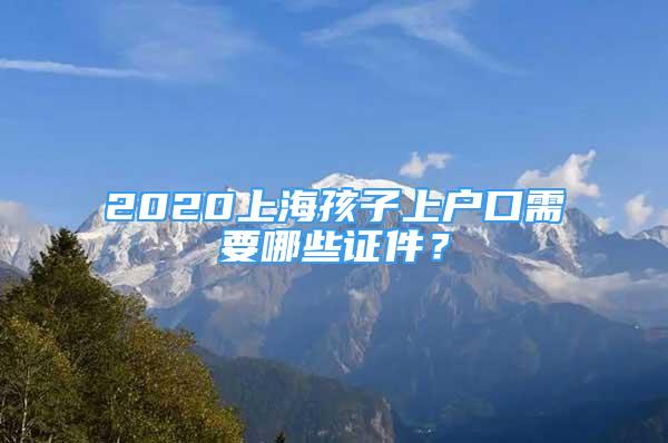 2020上海孩子上戶口需要哪些證件？