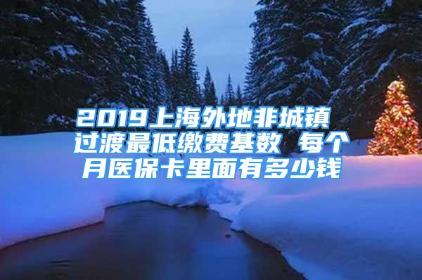 2019上海外地非城鎮(zhèn) 過渡最低繳費基數 每個月醫(yī)?？ɡ锩嬗卸嗌馘X