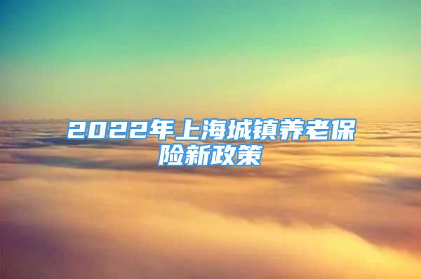 2022年上海城鎮(zhèn)養(yǎng)老保險新政策