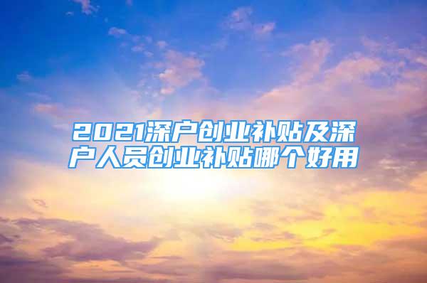 2021深戶創(chuàng)業(yè)補貼及深戶人員創(chuàng)業(yè)補貼哪個好用